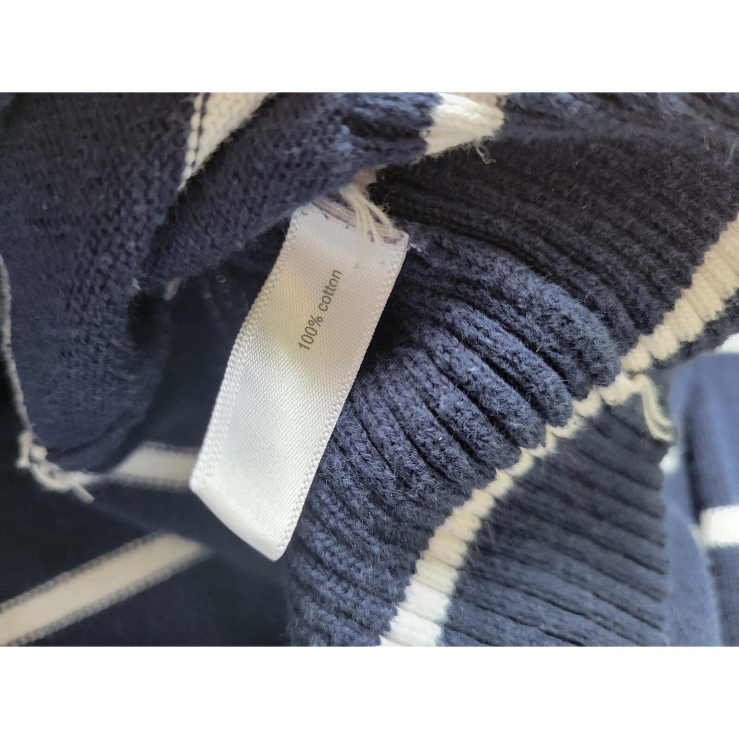 Fashion Bug Womens Sweater Extra Large XL Tunic Hoodie Blue Stripe Cotton Casual