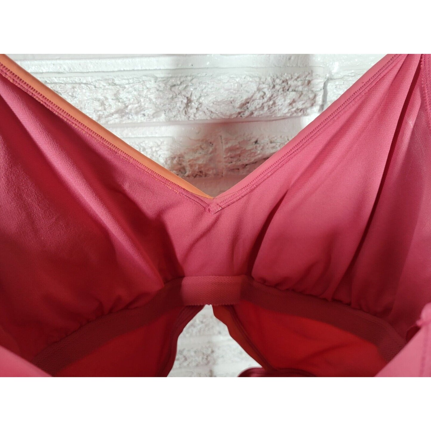 Time Tru Womens Swimsuit 2X One Piece Pink Open Belly Adjustable Spaghetti Bra