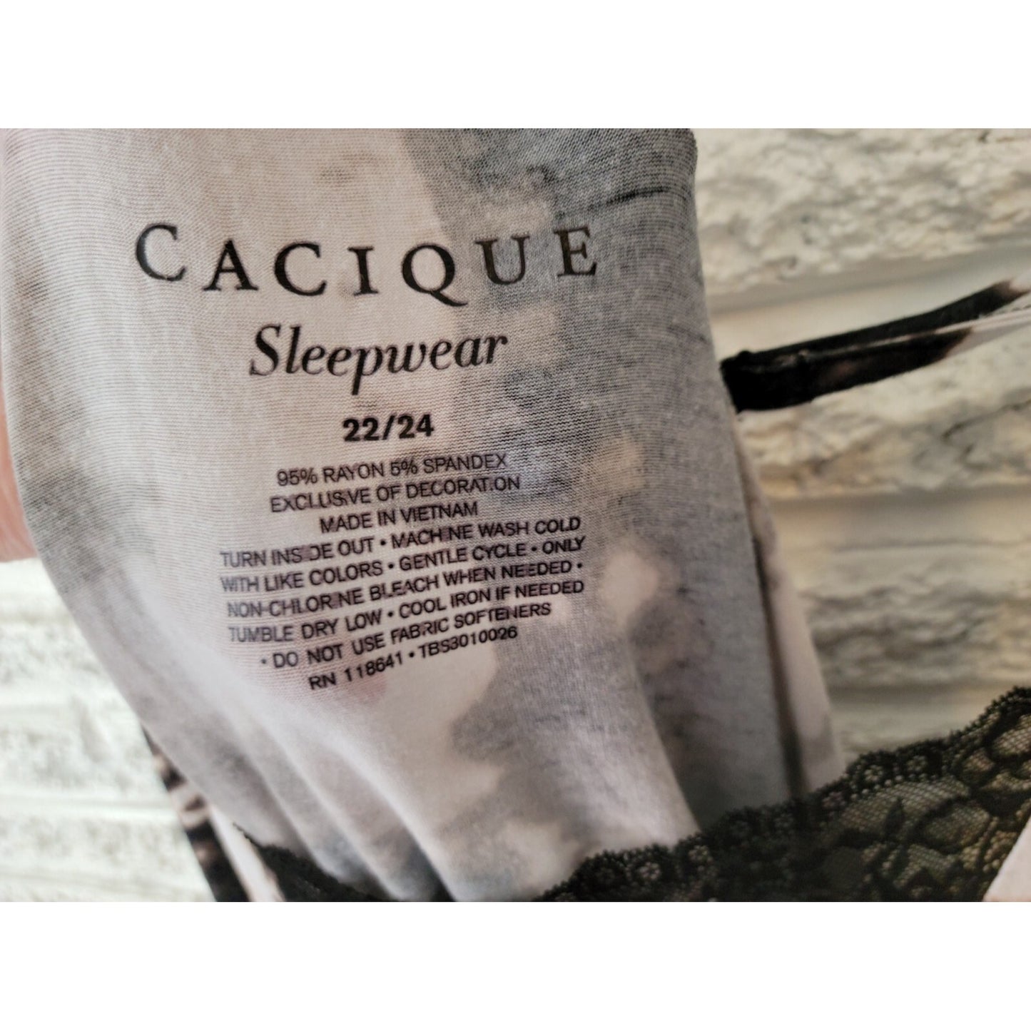 Cacique Women Pajama 22 24 Romper Wide Leg Adjustable Spaghetti Black Watercolor