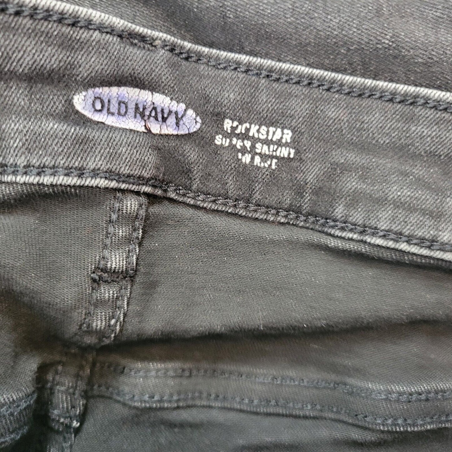 Old Navy Rockstar Womens Jeans 20 Super Skinny Black Denim Comfy Cotton Blend