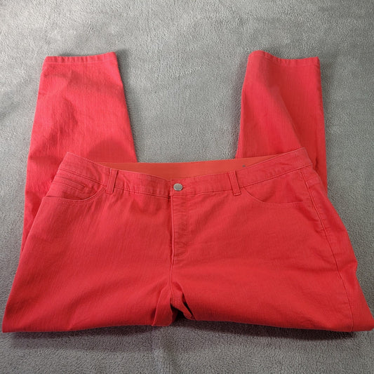 CJ Banks Signature Slimming Womens Jeans 20W Plus Pink Denim Comfy Straight Leg