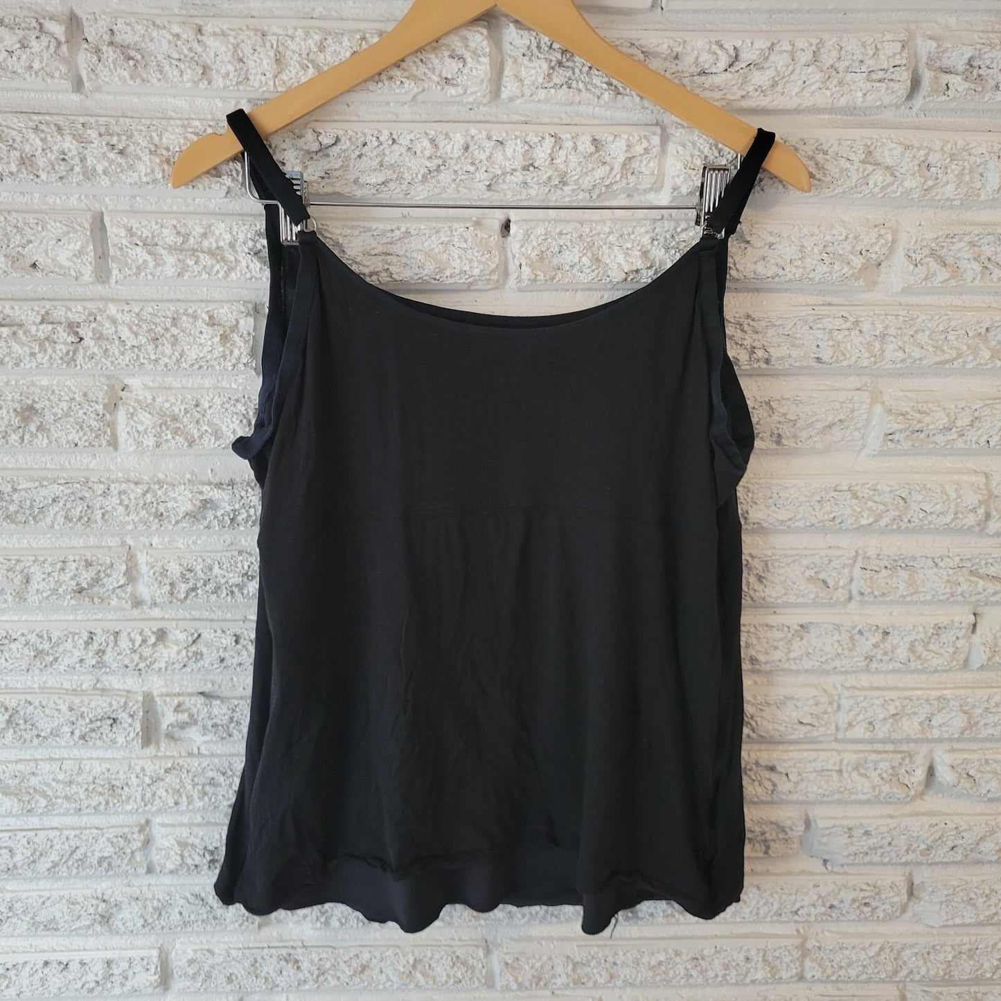 Daisy Fuentes Women Top 2X Camisole Favorite Slimming Black Adjustable Spaghetti