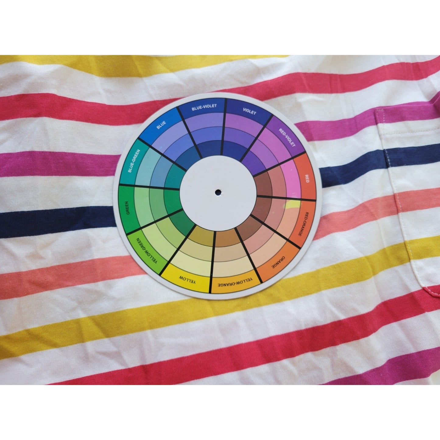 St Johns Bay Womens Top 2X Plus Long Sleeve Red Yellow Stripe Cotton Blend New