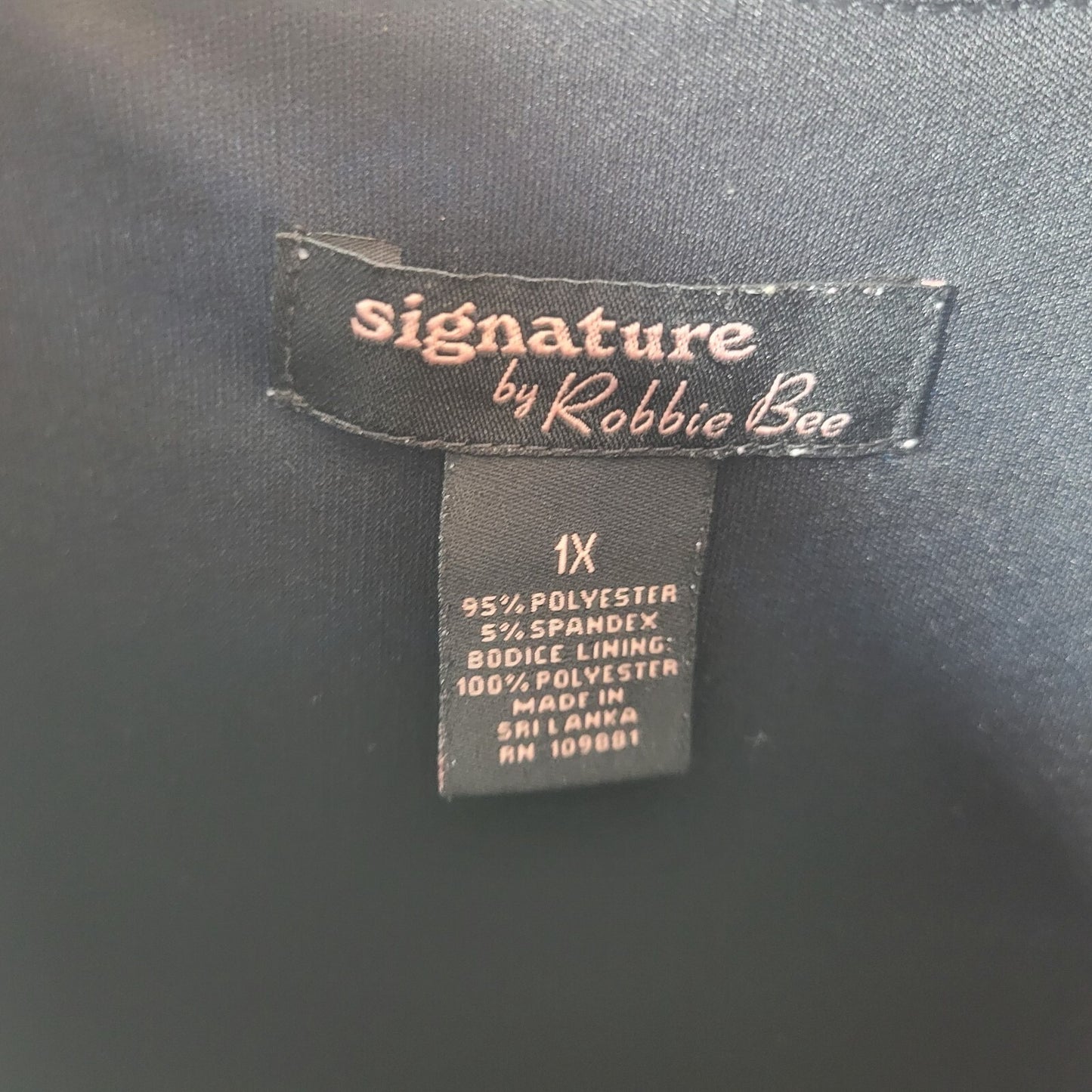 Signature Robbie Bee Womens Dress 1X Plus Tank Midi Sleeveless Blue Watercolor