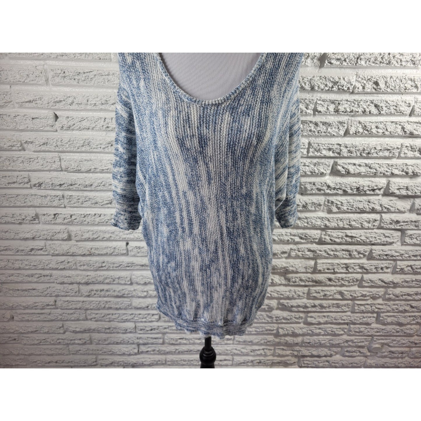 Maurices Womens Sweater Extra Large XL Pullover Lightweight Blue Dolman Sleeves