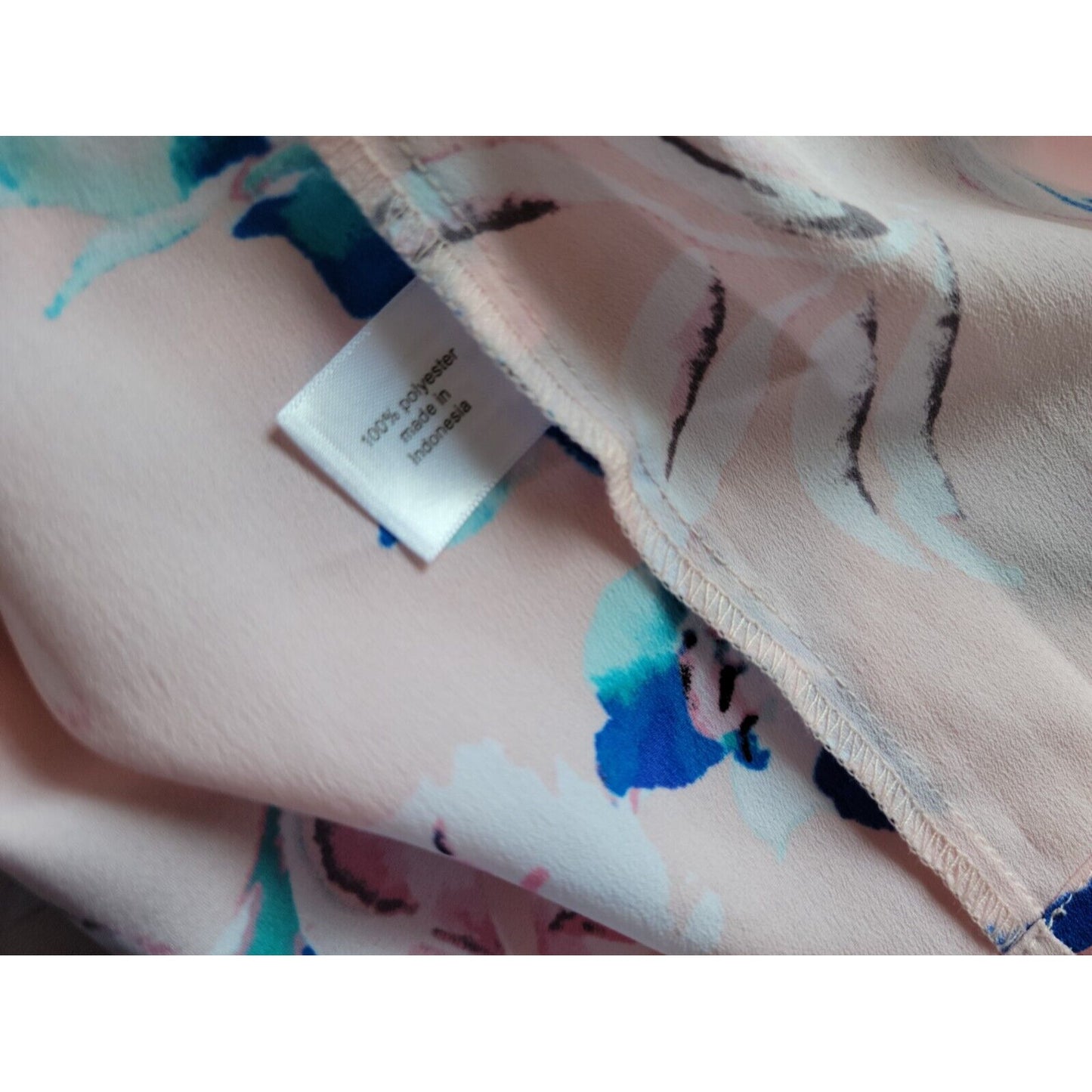 Lane Bryant Womens Top 22 Cap Sleeve Pink Blue Floral Polyester Layered Vneck