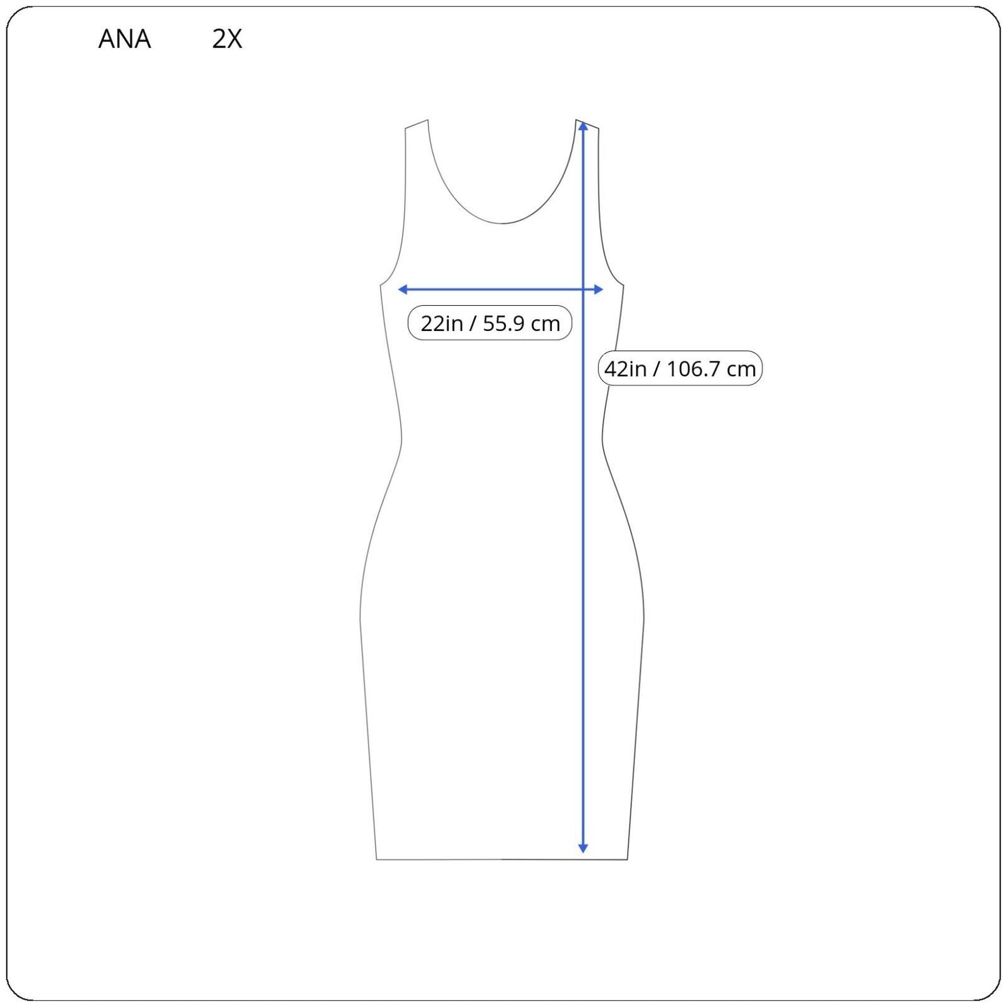 Ana Womens Dress 2X Plus Tank Shift Blue Watercolor Asymmetric High Low Beach