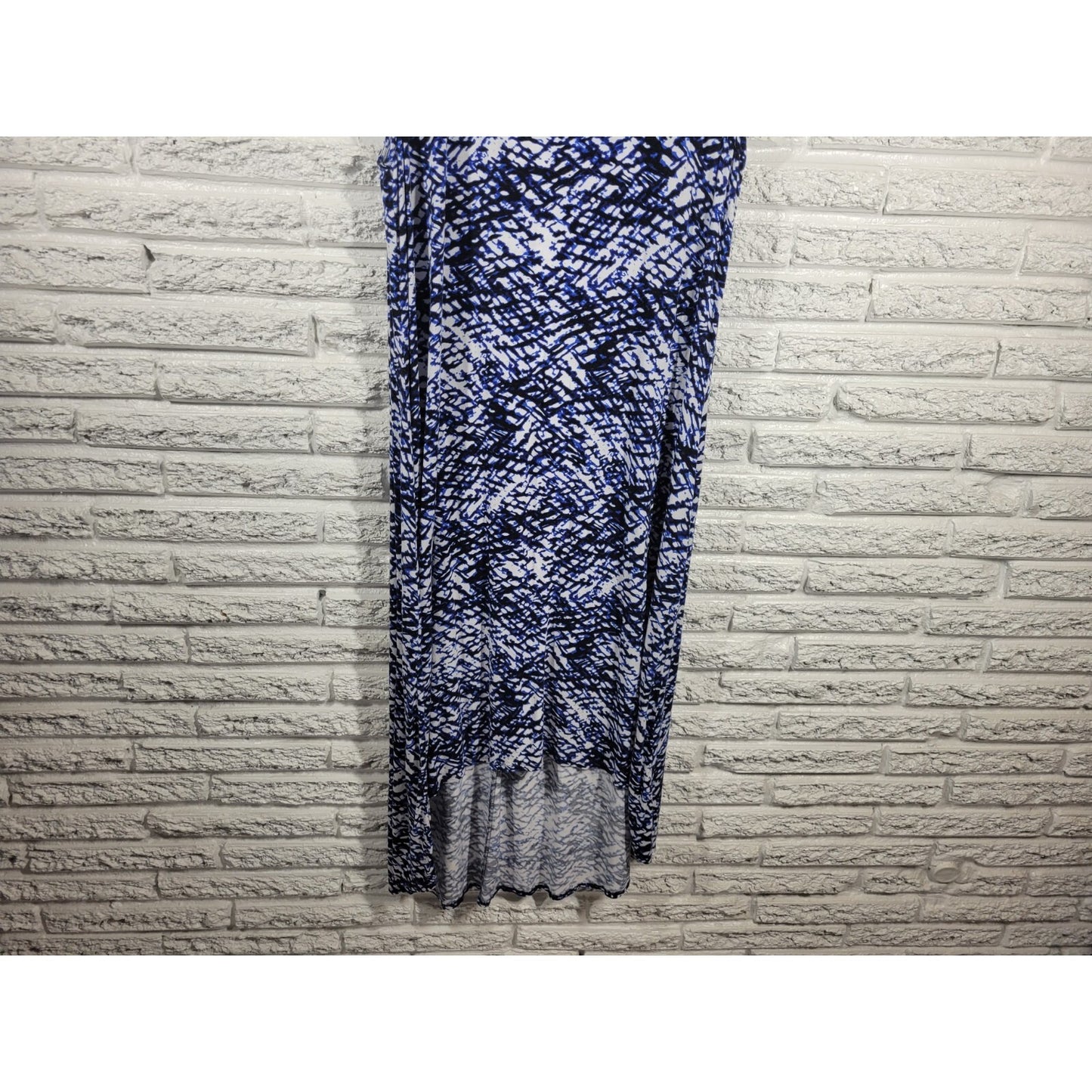 Ana Womens Dress 2X Plus Tank Shift Blue Watercolor Asymmetric High Low Beach