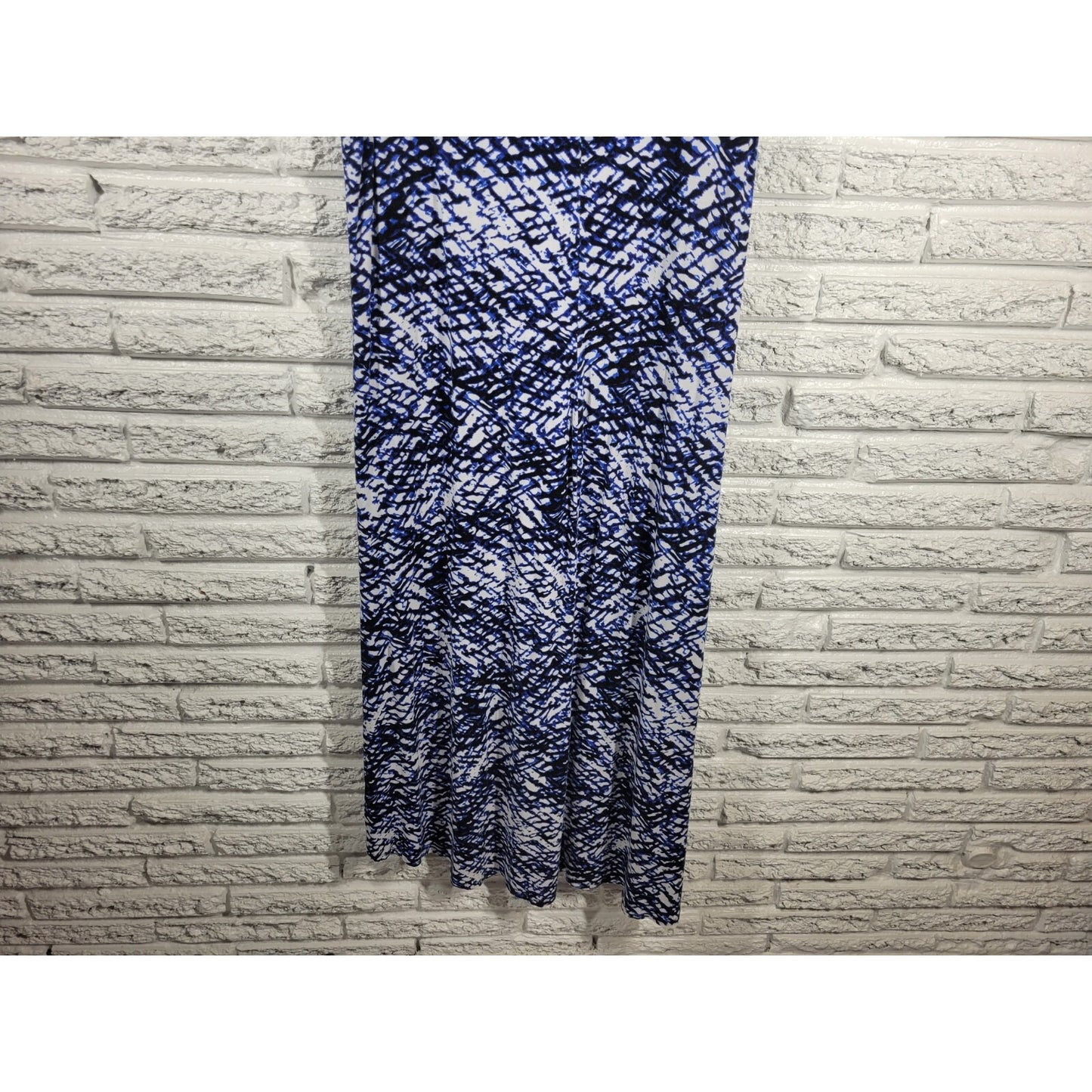 Ana Womens Dress 2X Plus Tank Shift Blue Watercolor Asymmetric High Low Beach