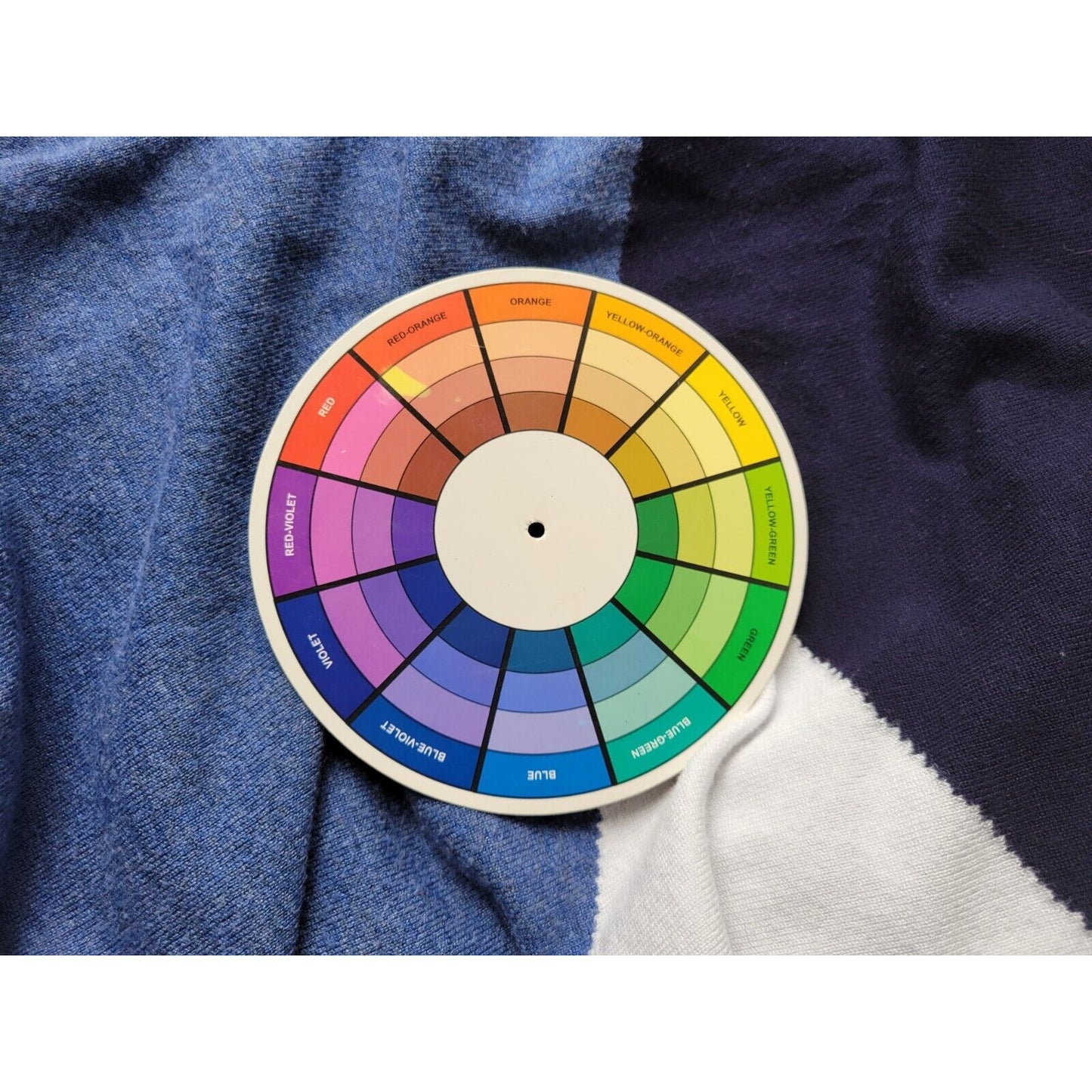 Venus Women Sweater Extra Large XL Cropped Dolman Sleeve Blue Color Block Comfy