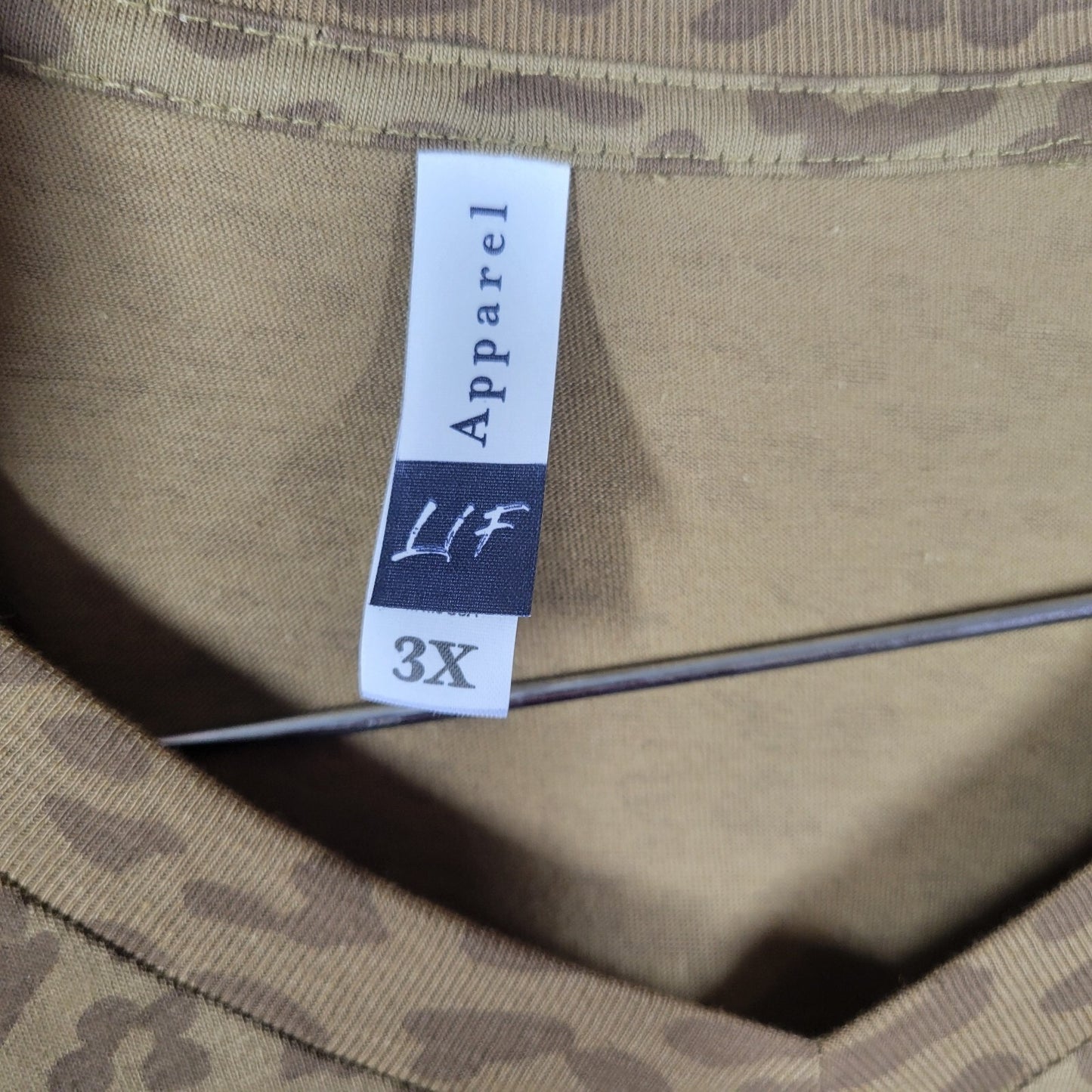 LIF Apparel Womens Top 3X Tee Tan Animal Print Ephesians 4:32 Always Be Kind