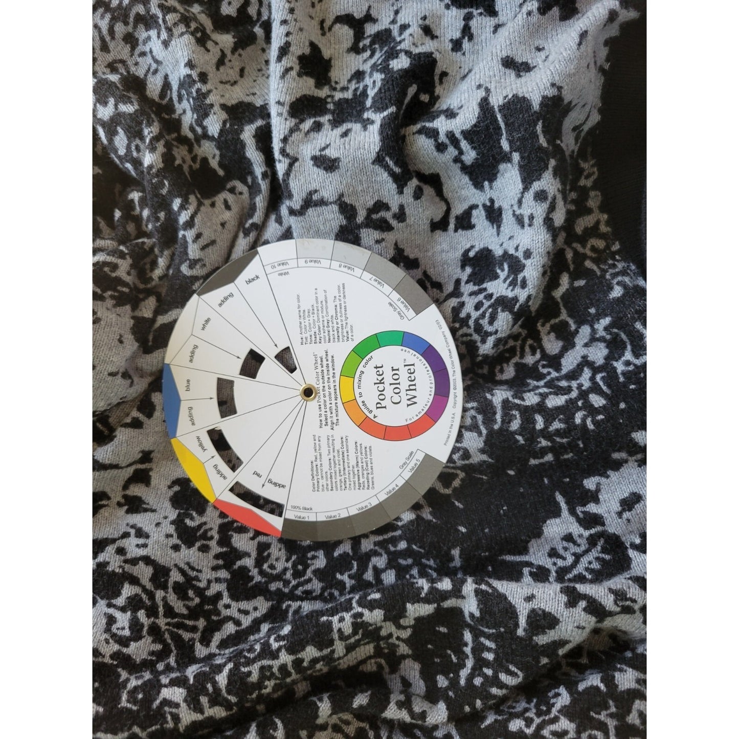 Worthington Womens Sweater 1X Plus Dolman Sleeve Black Watercolor Lightweight