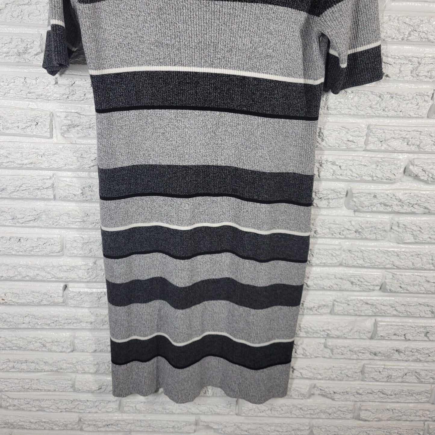 Cato Est 1946 Womens Dress Extra Large XL Sweater Gray Stripe Pullover Comfy