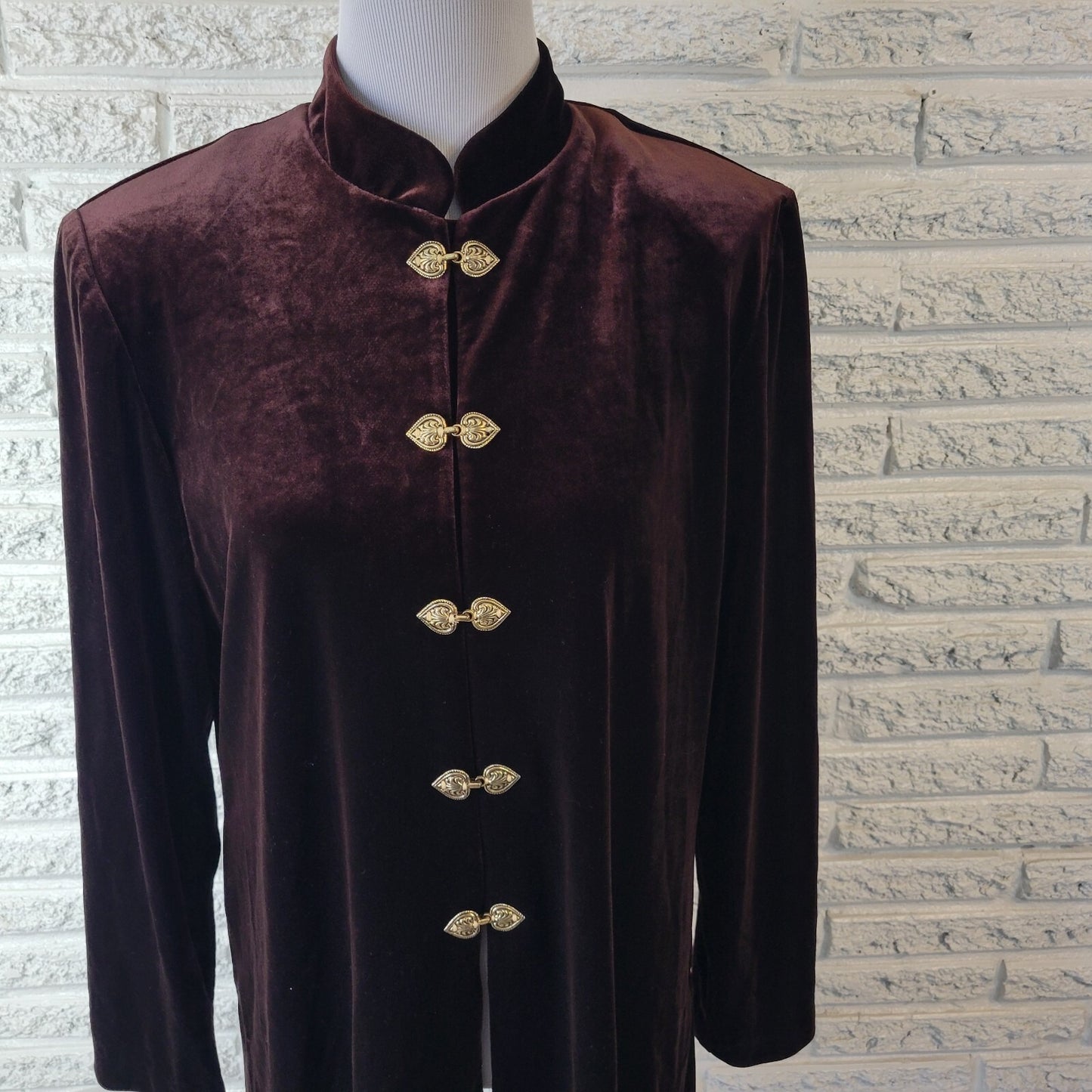 R&M Richards Karen Kwon Jacket Extra Large Deep Purple Velour Lined Formal
