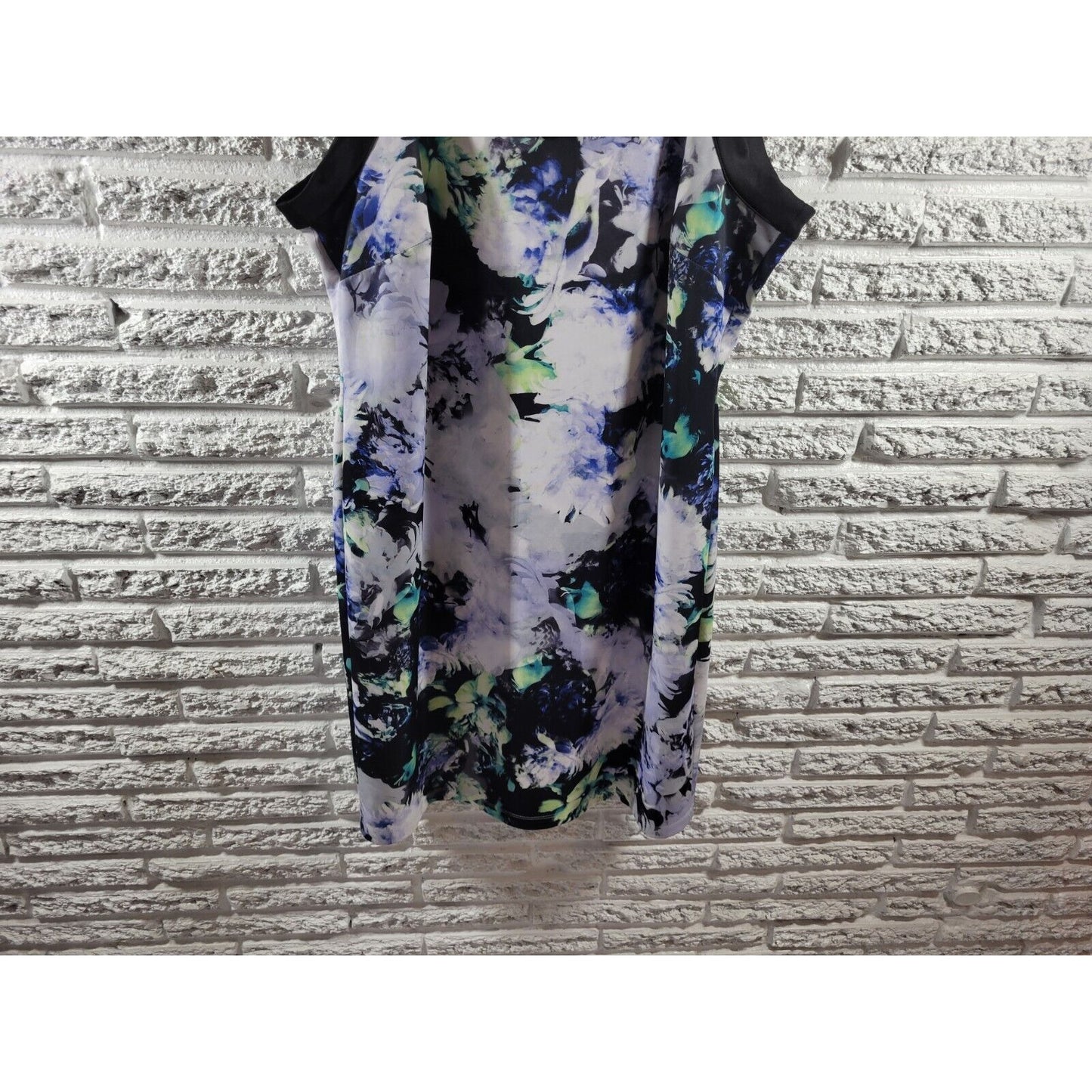 Ashley Stewart Womens Dress 26 Plus Sleeveless Purple Floral Keyhole Zip Office