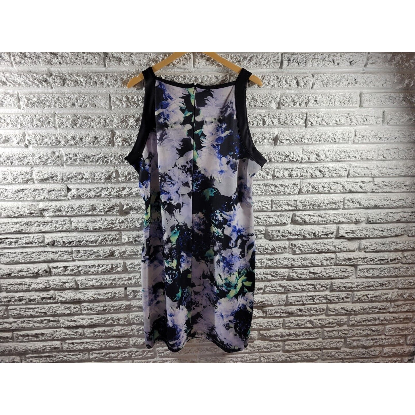 Ashley Stewart Womens Dress 26 Plus Sleeveless Purple Floral Keyhole Zip Office
