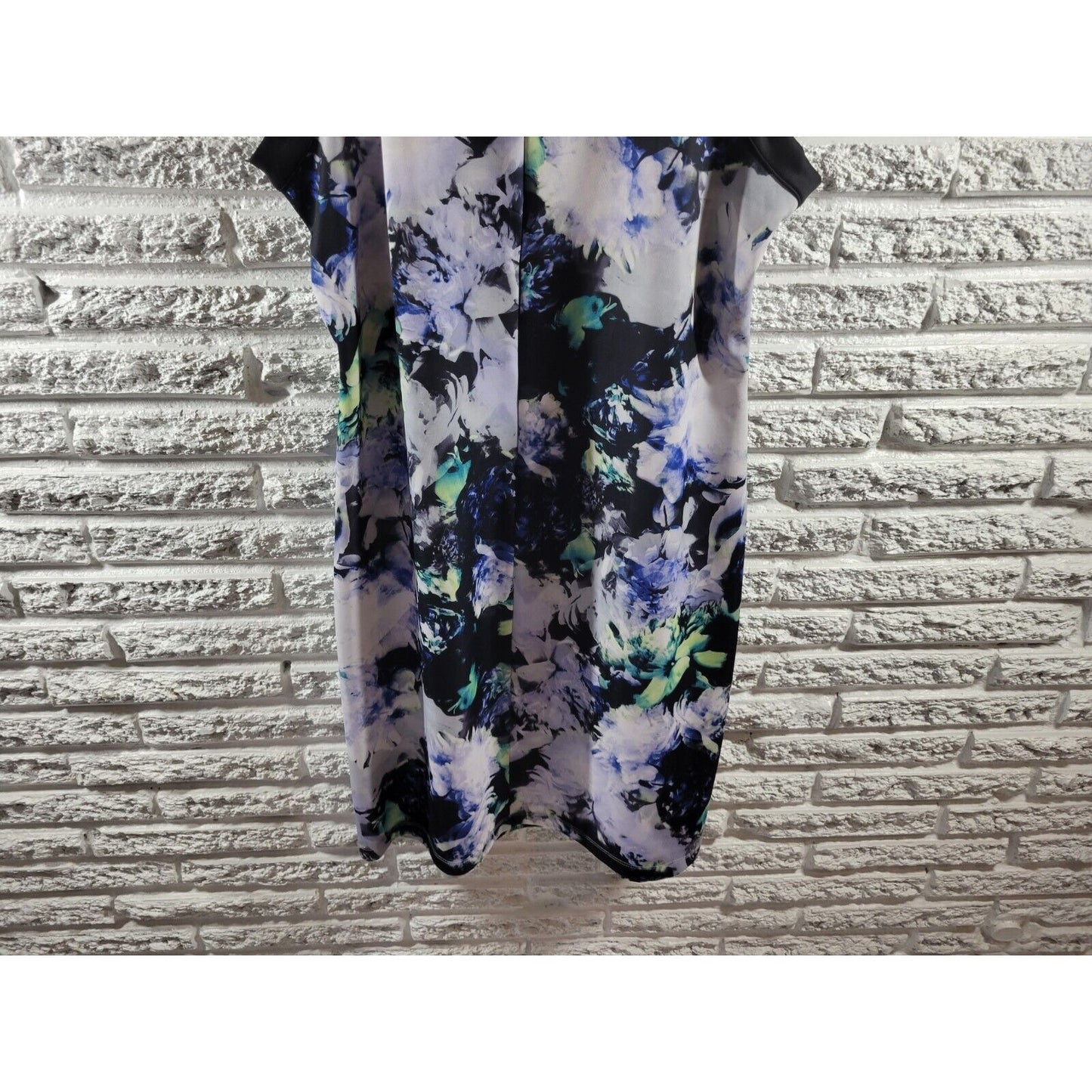 Ashley Stewart Womens Dress 26 Plus Sleeveless Purple Floral Keyhole Zip Office