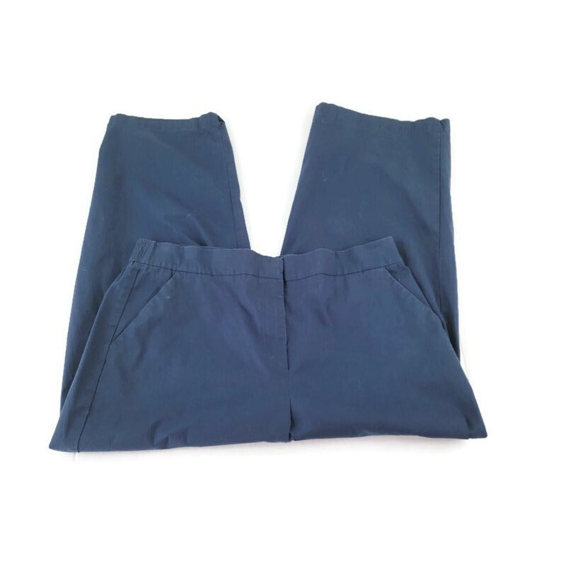 Sag Harbor Sport Women Pants 18 Plus Capri Blue Elastic Waist Casual Pockets Zip