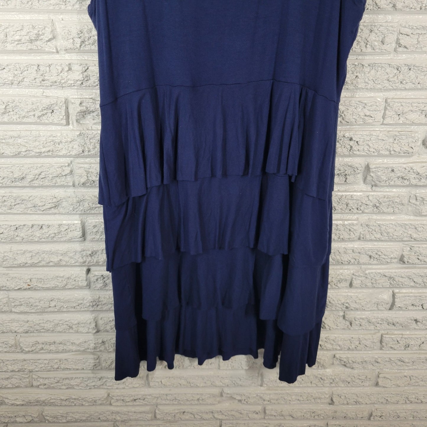 Style Co Women Dress 2X Plus Tank Fit Flare Ruffle Blue Rayon Blend Casual Comfy