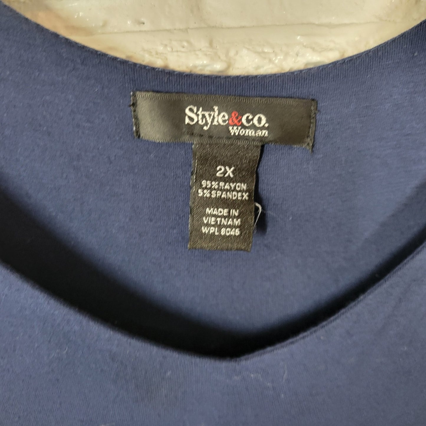 Style Co Women Dress 2X Plus Tank Fit Flare Ruffle Blue Rayon Blend Casual Comfy