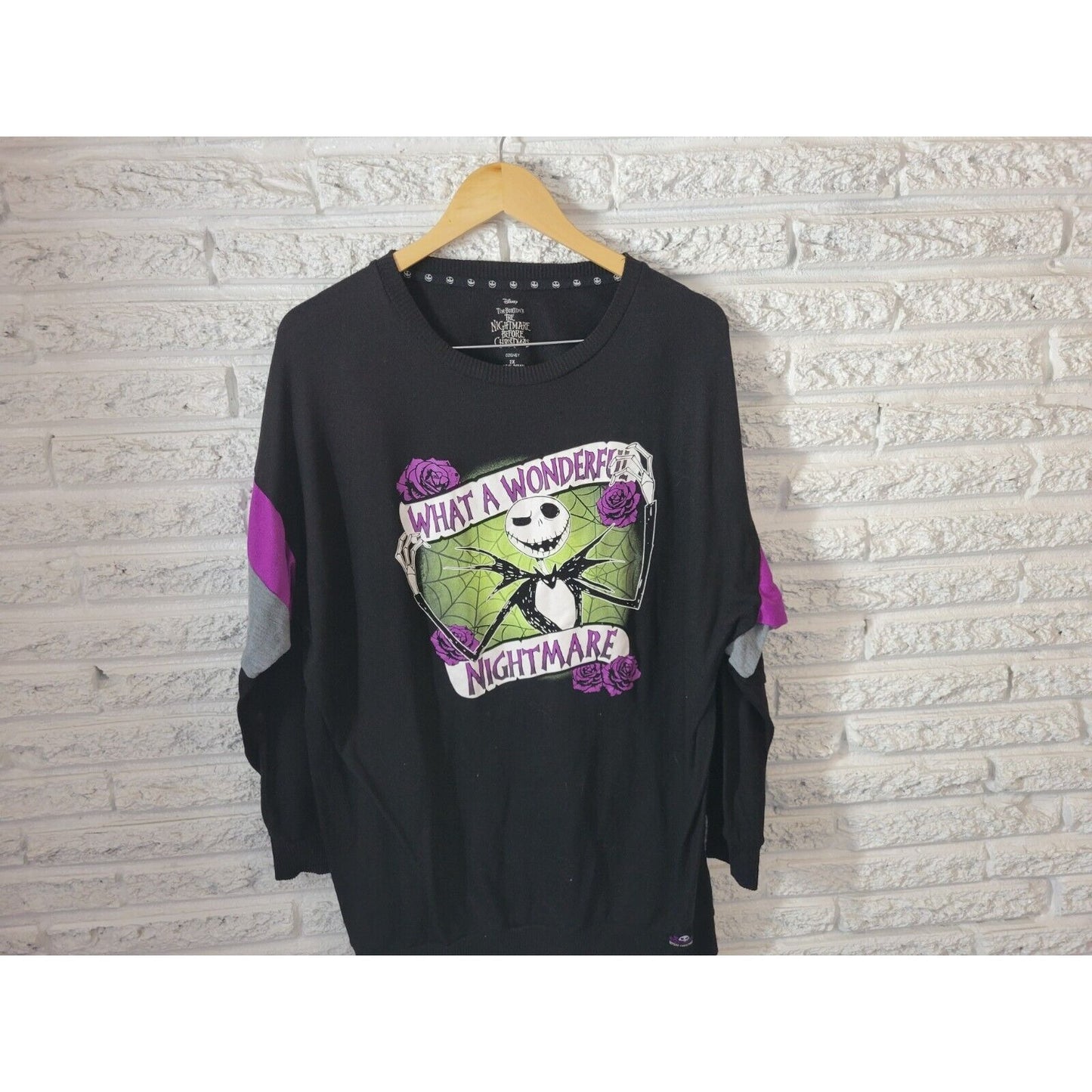 Disney Nightmare Christmas Women Top 2X Pajama Black Long Sleeve Soft Poly Blend