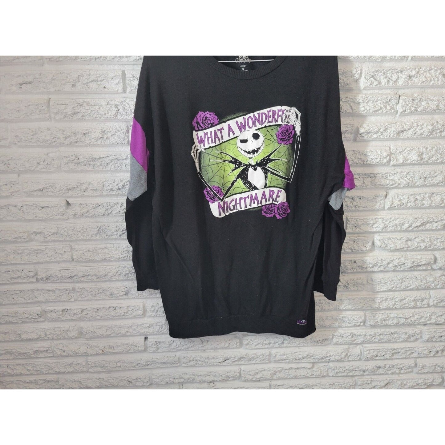 Disney Nightmare Christmas Women Top 2X Pajama Black Long Sleeve Soft Poly Blend