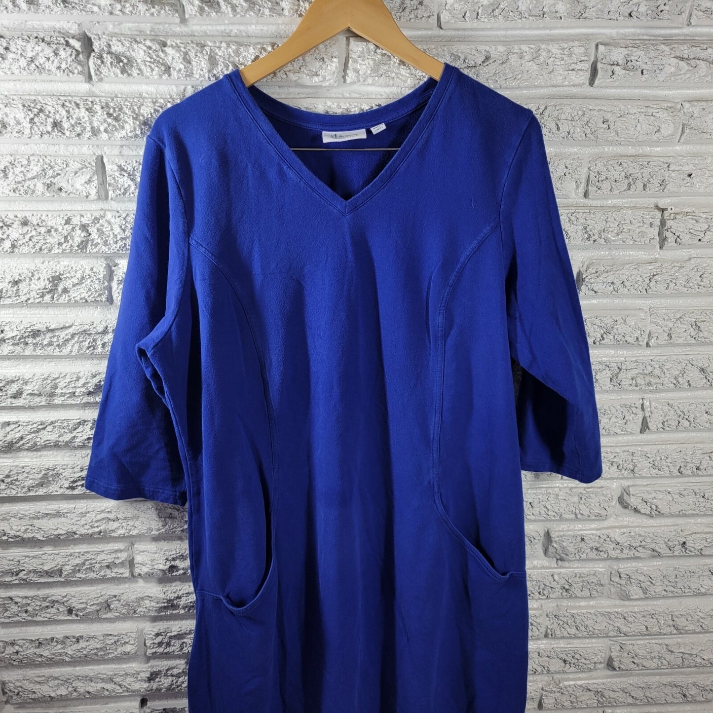 Denim Co Womens Dress Extra Large Mini Sweatshirt Coverup Pockets Blue Comfy