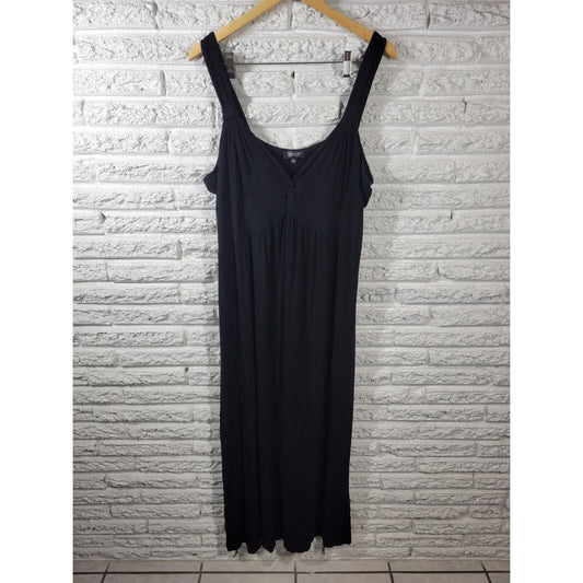Spense Womens Dress 1X Plus Midi Sleeveless Wide Strap Black Pullover Casual