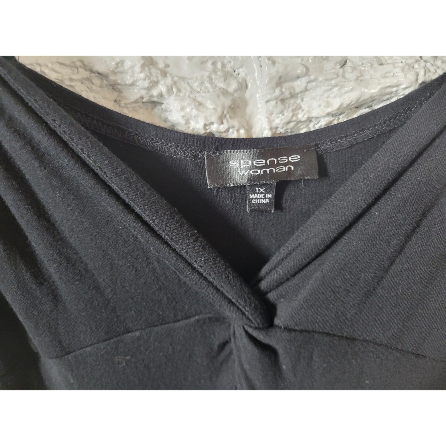 Spense Womens Dress 1X Plus Midi Sleeveless Wide Strap Black Pullover Casual