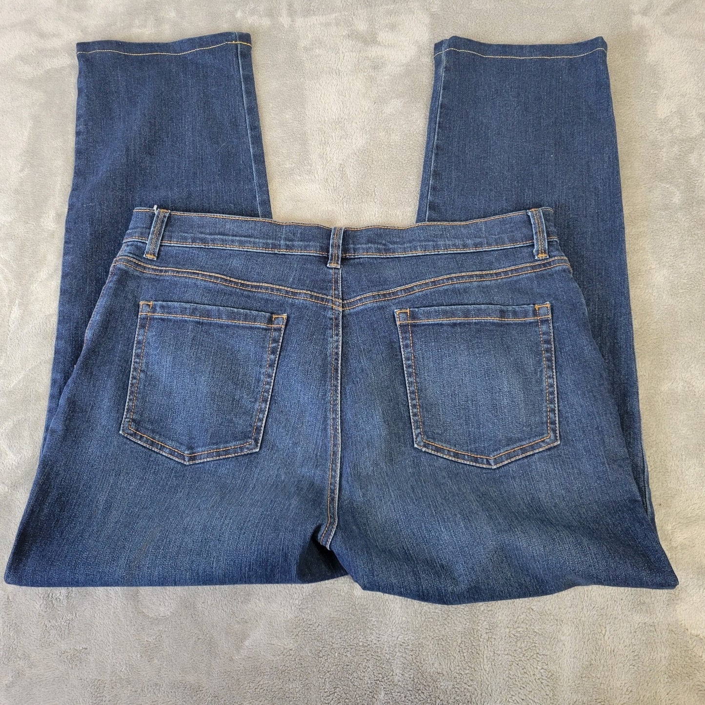 Gloria Vanderbilt Amanda Womens Jeans 18 Plus Straight Leg Comfy Dark Blue Denim