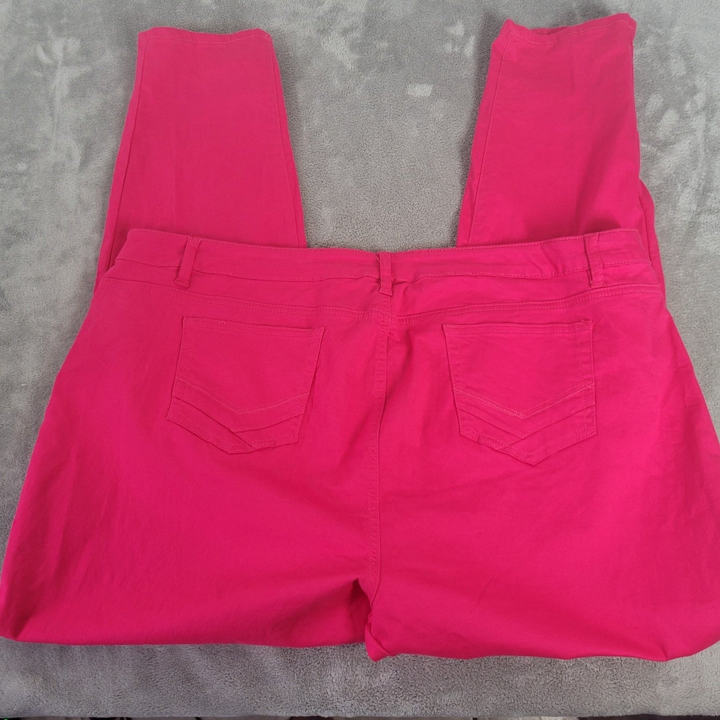 Ashley Stewart Womens Jeans 26 Plus Straight Leg Pink Denim Zip Fly Comfy New