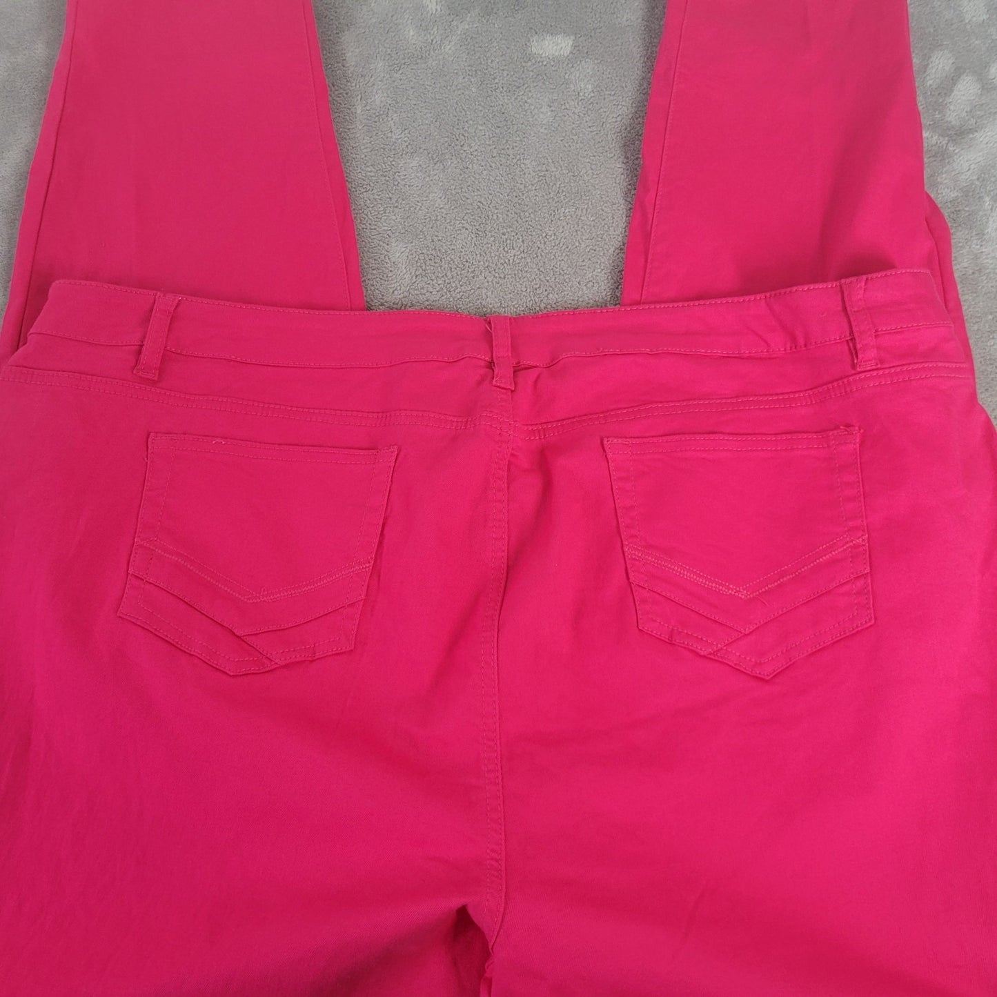 Ashley Stewart Womens Jeans 26 Plus Straight Leg Pink Denim Zip Fly Comfy New