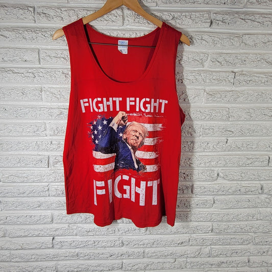 Donald Trump Womens Top XXL 2XL Plus Tank Red Fight Pennsylvania Rally Patriotic