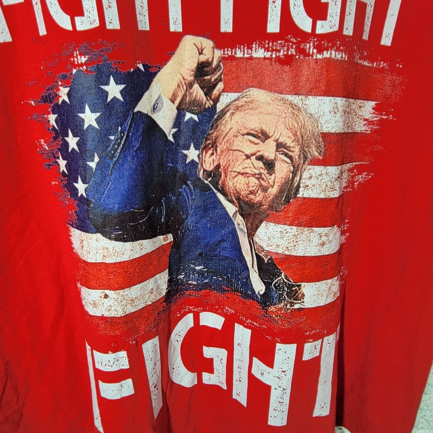 Donald Trump Womens Top XXL 2XL Plus Tank Red Fight Pennsylvania Rally Patriotic