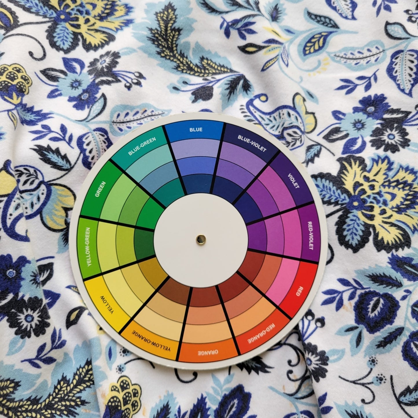 Basic Editions Womens Top 4X Plus Tee Short Sleeve Cotton Blue Yellow Floral