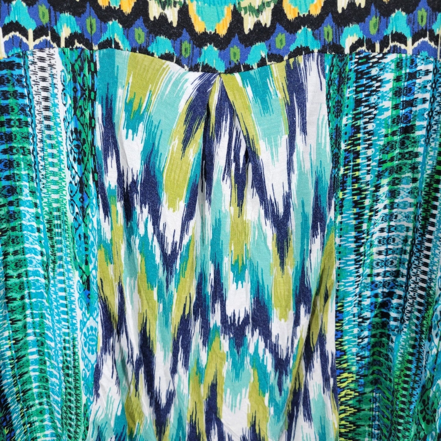 Avenue Womens Top 22 24 Plus 3/4 Sleeve Blue Watercolor Boat Neck Casual Comfy