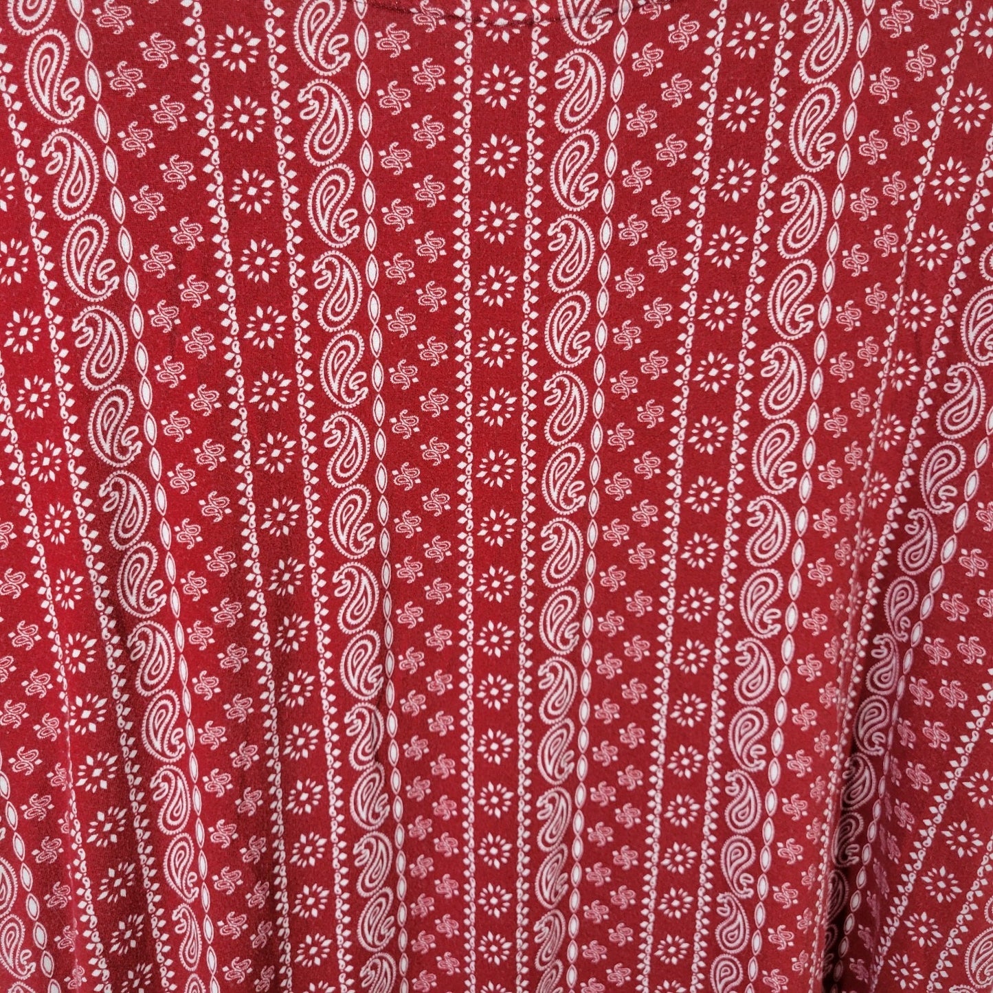 Live Well Active Womens Dress 26W 28W Plus Mini Short Sleeve Red Paisley Comfy