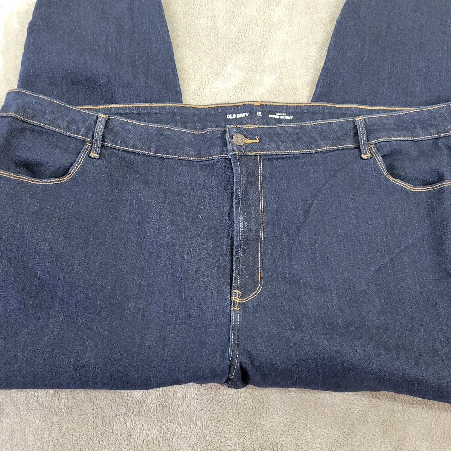 Old Navy Womens Jeans 28 Short 28WP Capri Super Skinny Dark Blue Denim Zip Fly