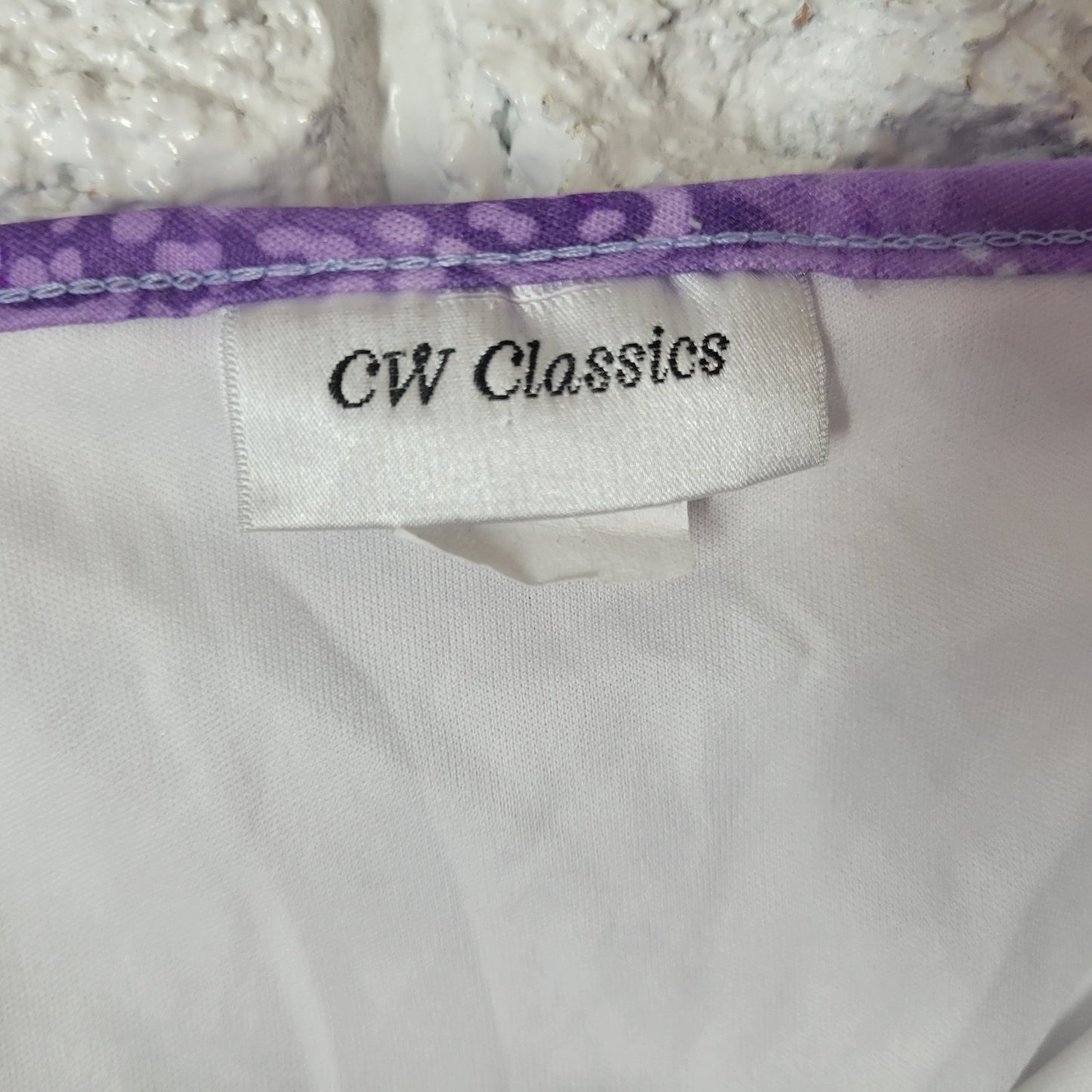 CW Classics Womens Top 2X Plus Swing Wide Strap Purple Floral Casual Lightweight