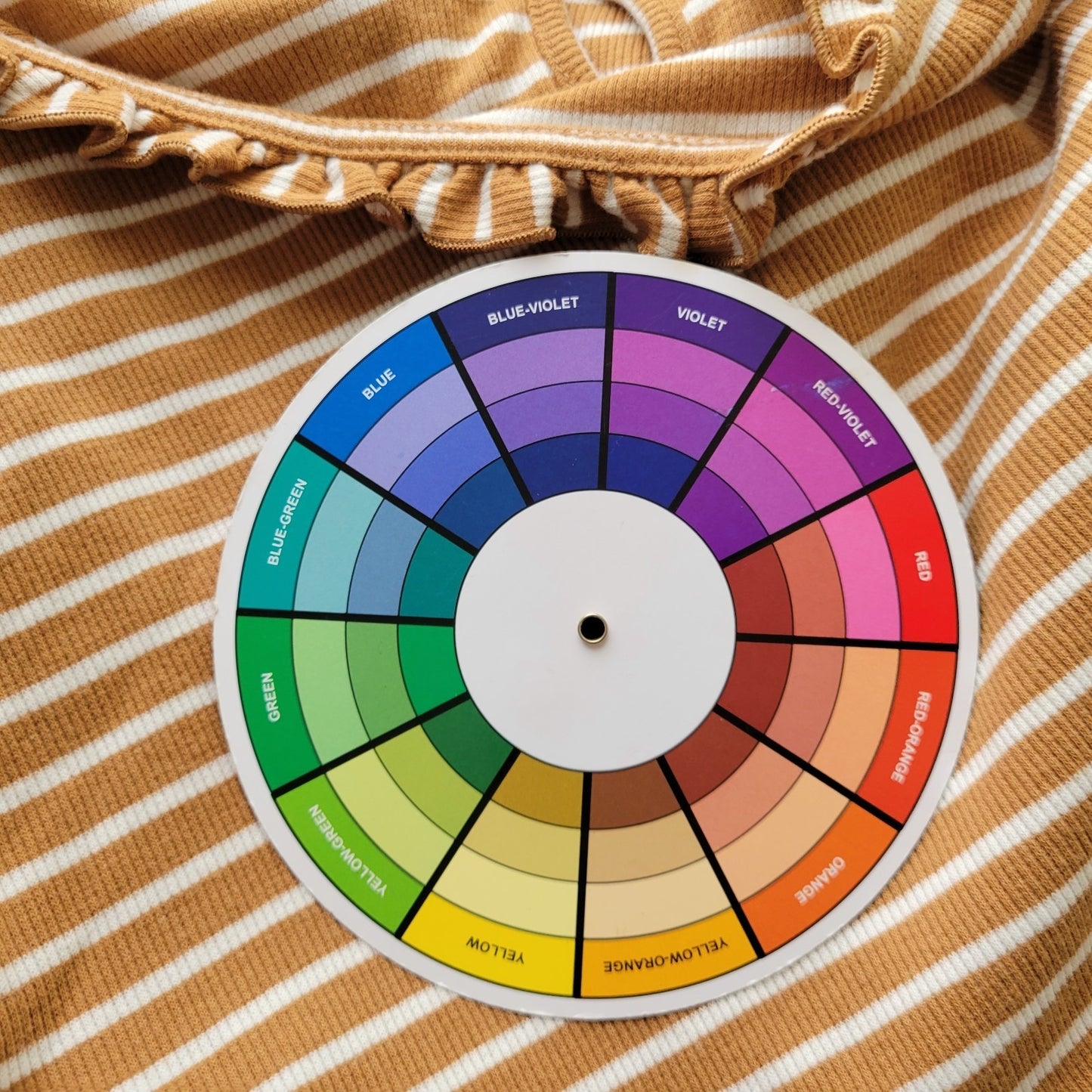 Croft Barrow Womens Top 2X Plus Tan Stripe Frilly Neck Back Keyhole Knit Casual