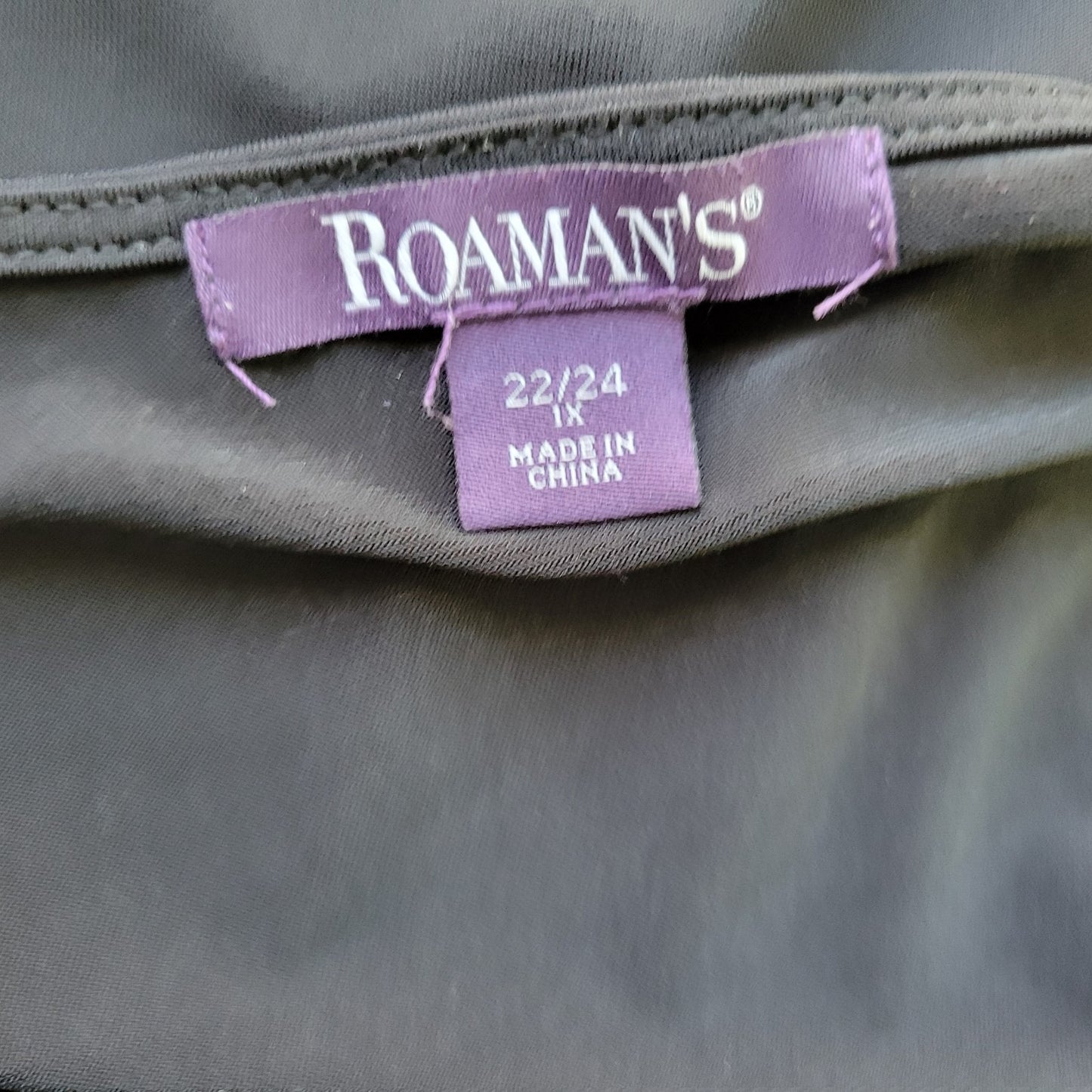 Roamans Womens Top 22 24 Plus Long Sleeve Black Beaded Poly Blend Career Casual