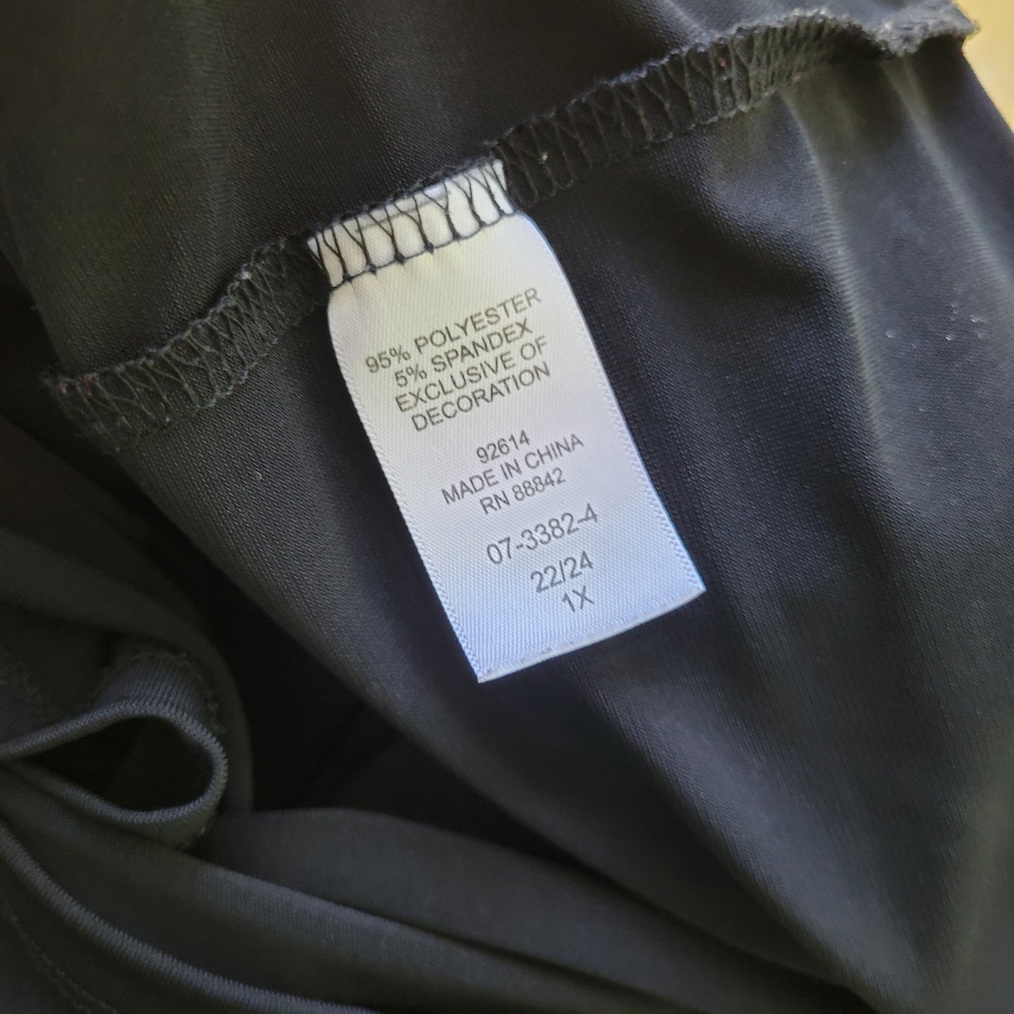 Roamans Womens Top 22 24 Plus Long Sleeve Black Beaded Poly Blend Career Casual