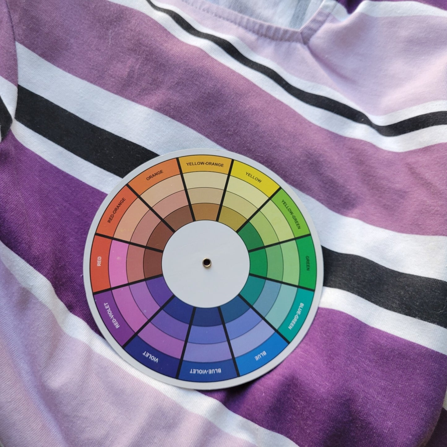 Roamans Womens Top 1X 22 24 Plus Tunic Purple Black Stripe Comfy Cotton Blend