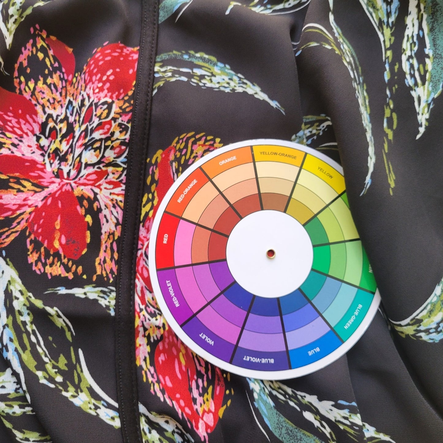 Avenue Women Top 30 32 Plus Tunic Cap Sleeve Black Pink Floral Polyester Office