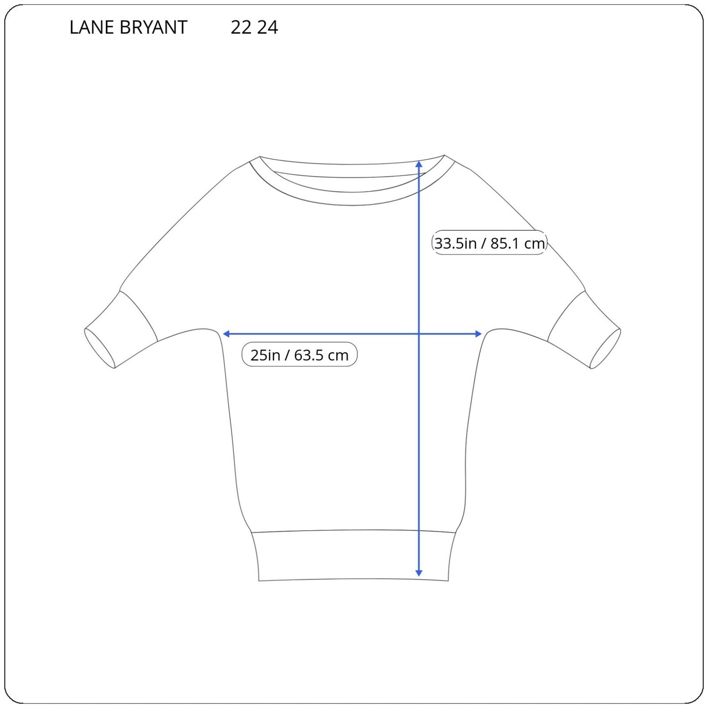 Lane Bryant Womens Top 22 24 Plus Tee Blue White Stripe Lightweight Comfy Casual