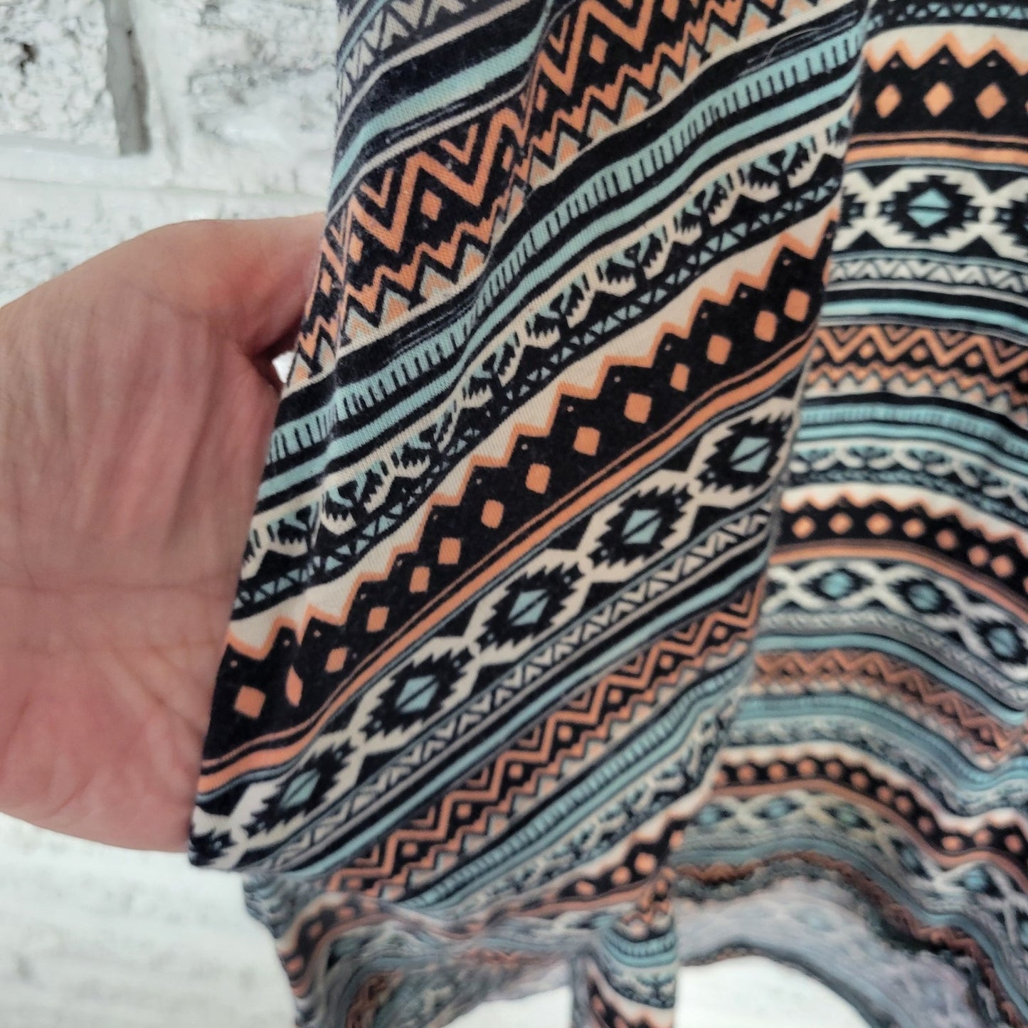 Bobbie Brooks Women Top 1X Plus Tunic Black Geometric Pockets Lattice Neck Comfy