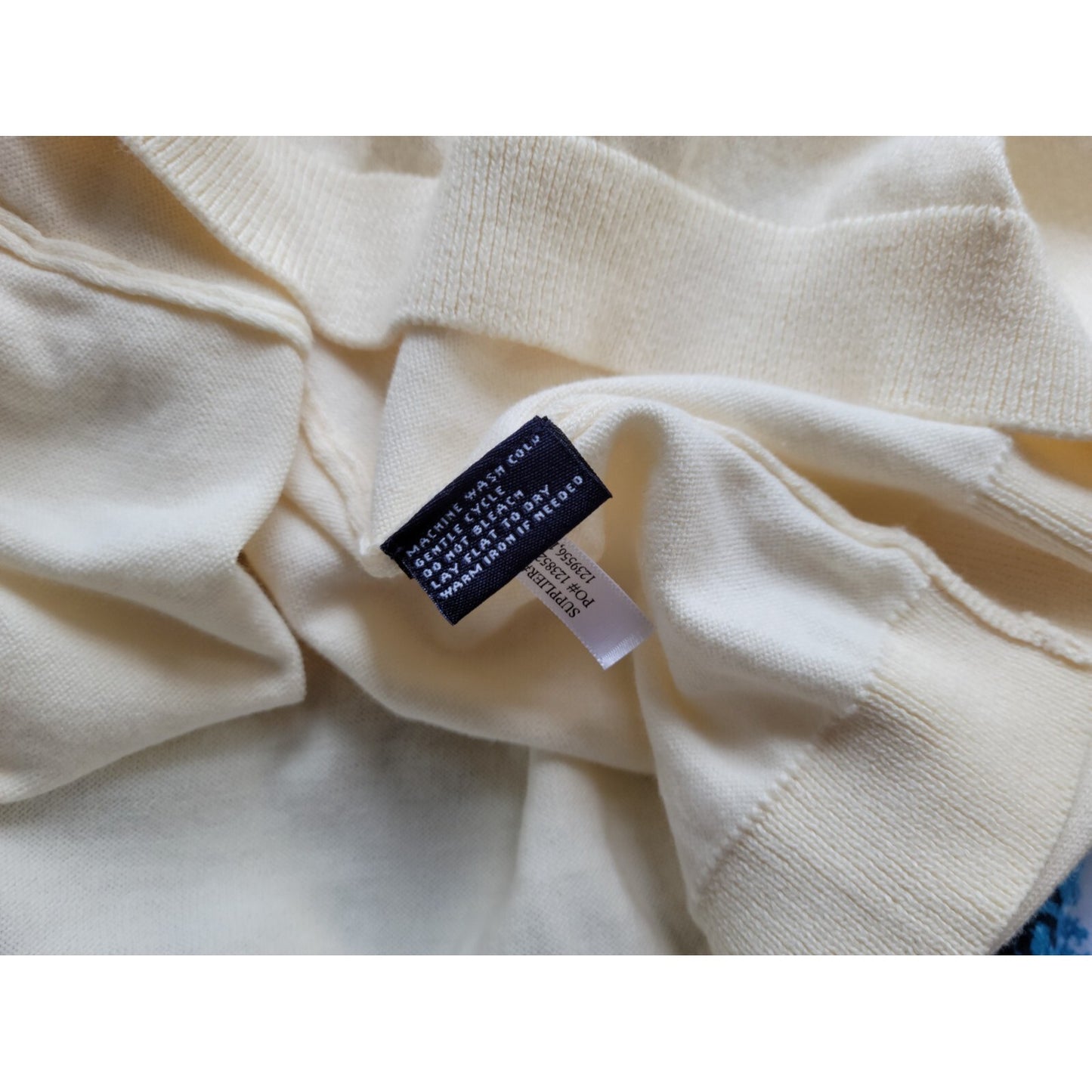 American Living Women Top Extra Large Lightweight Sweater Ruffle Cream Office