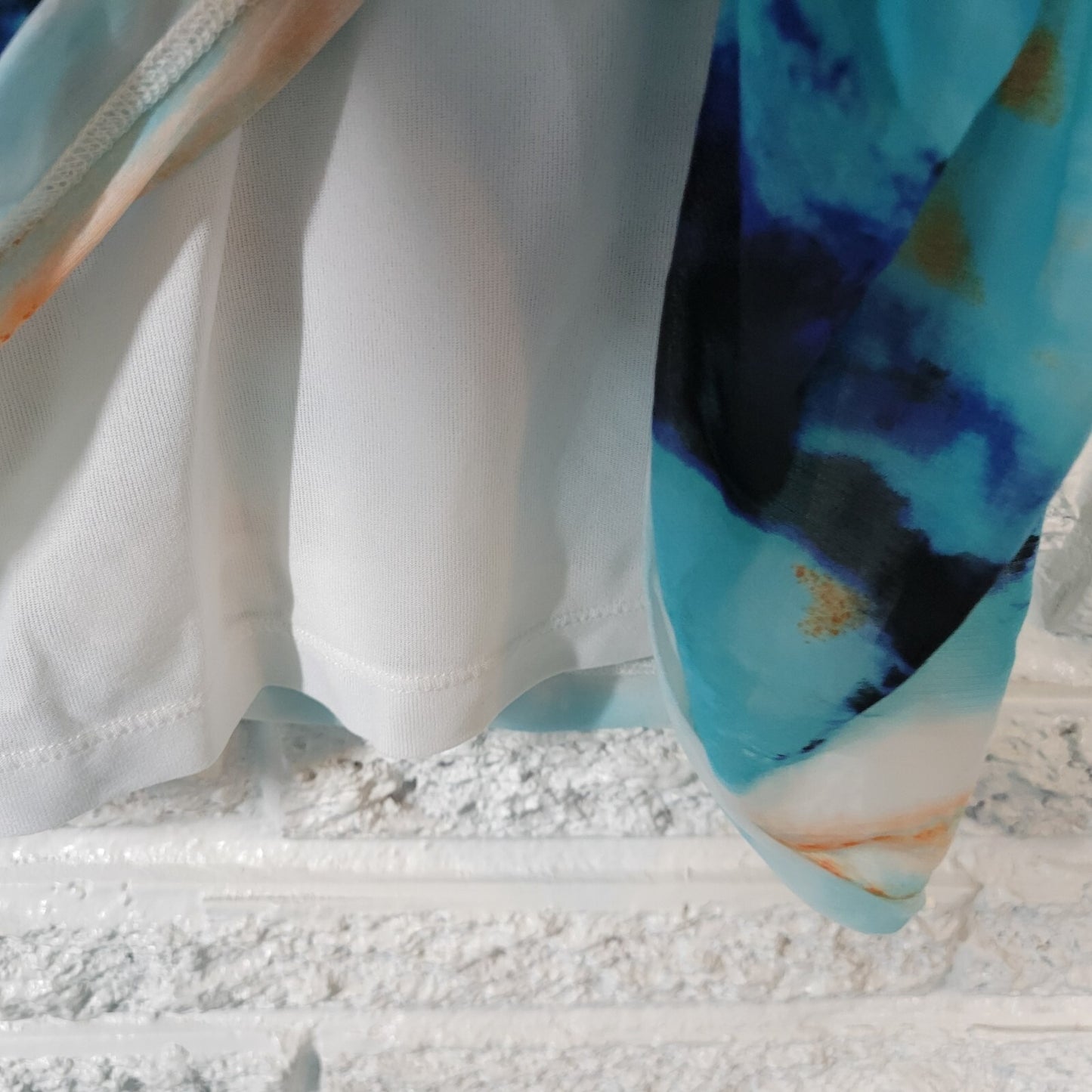 Worthington Womens Top 2X Plus Tank Chiffon Orange Watercolor Lined Lightweight