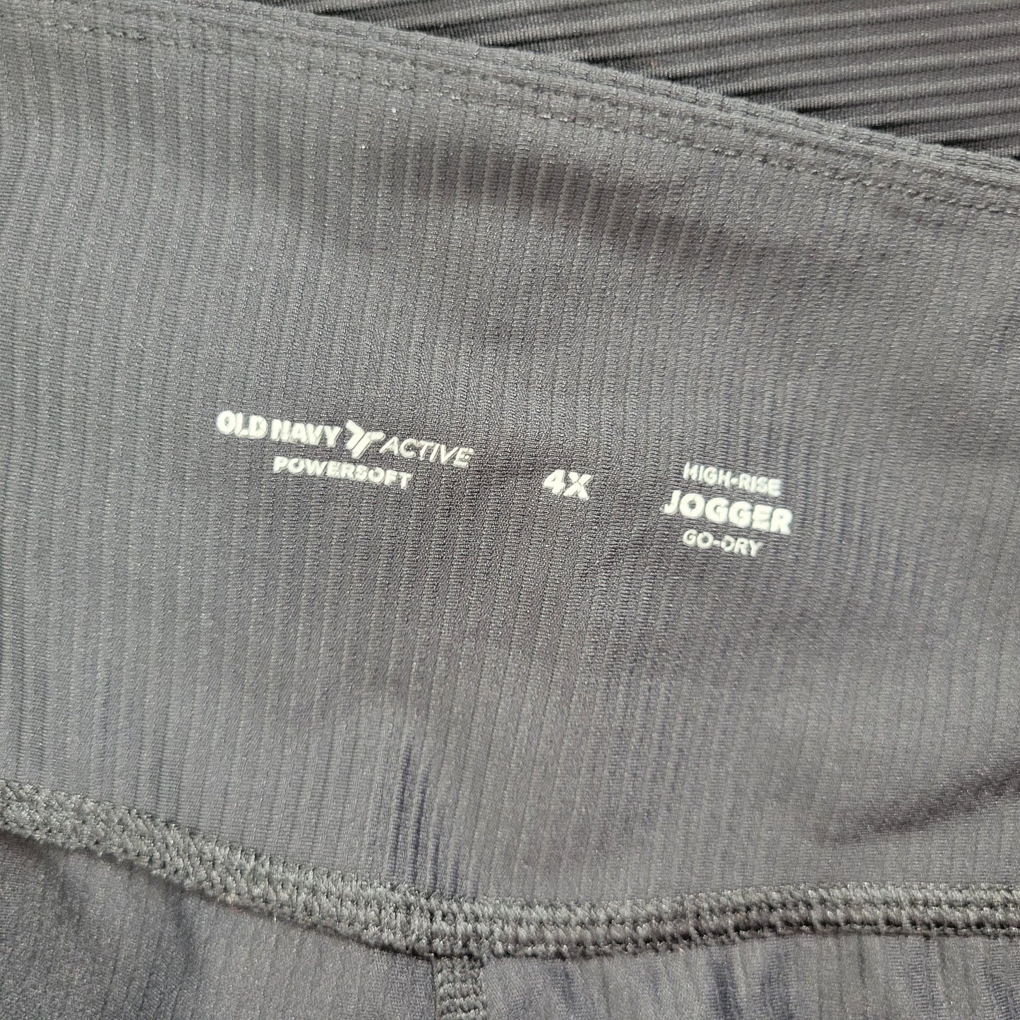 Old Navy Womens Jogger Pants 4X Black Cropped High Rise Pull On BLA3E