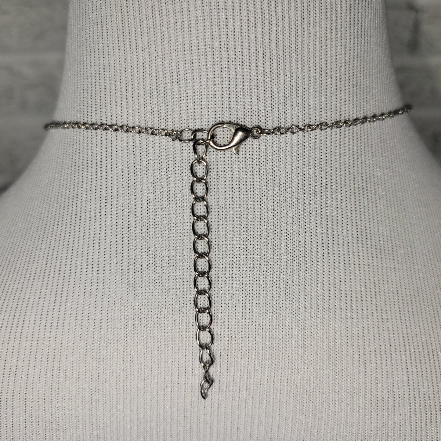 Multi-Color Rhinestone Teardrop Charm Choker Necklace Silver Tone Drop N30E
